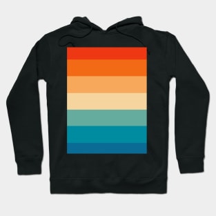 Retro Vintage Sunset Sunrise Color Stripes Design (Light) Hoodie